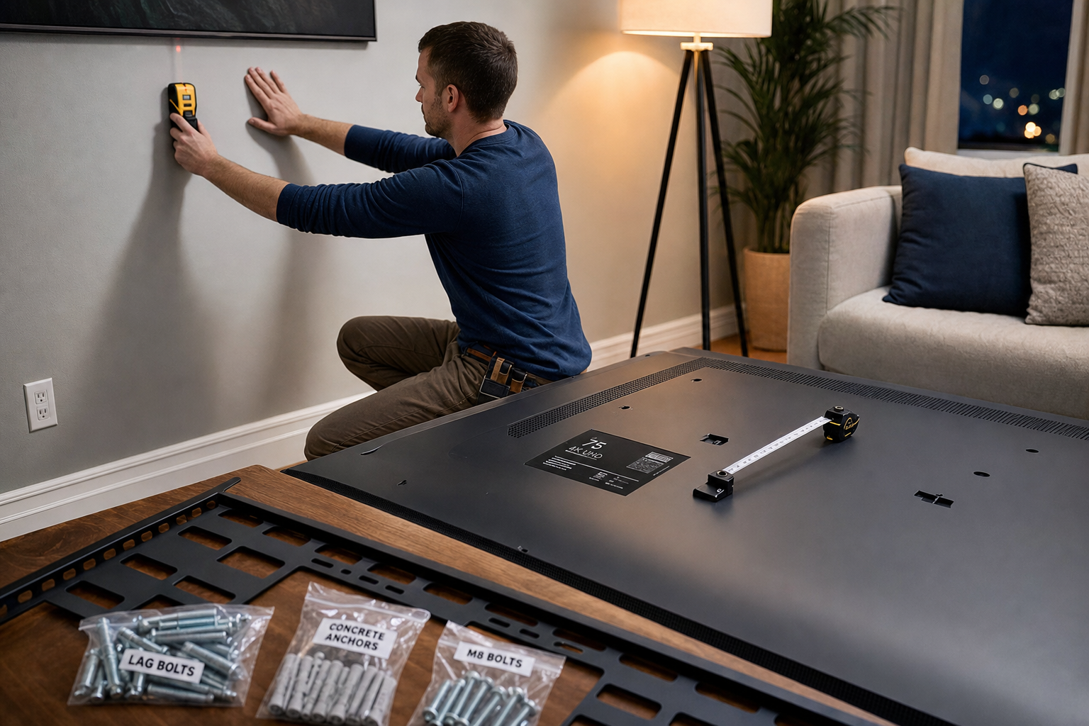 TV wandhalterung 75 zoll installatie